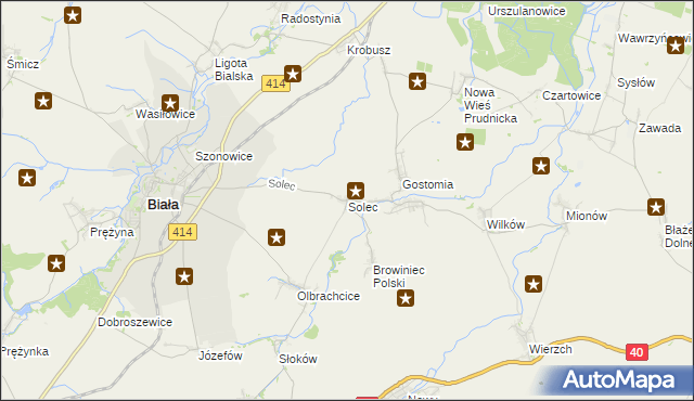 mapa Solec gmina Biała, Solec gmina Biała na mapie Targeo