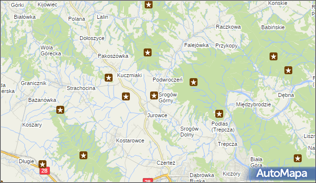 mapa Srogów Górny, Srogów Górny na mapie Targeo