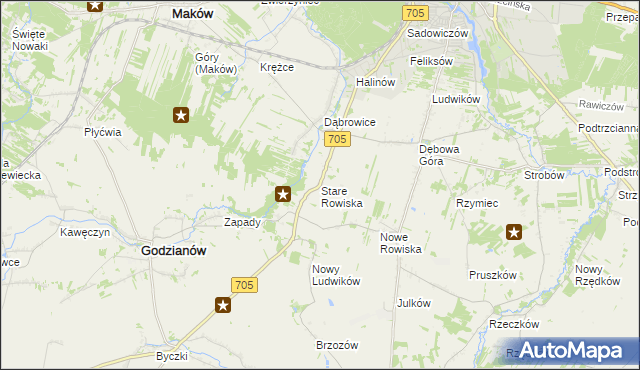mapa Stare Rowiska, Stare Rowiska na mapie Targeo