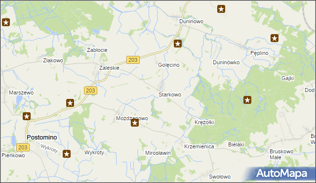 mapa Starkowo gmina Ustka, Starkowo gmina Ustka na mapie Targeo