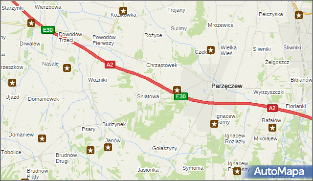 mapa Stary Chrząstów, Stary Chrząstów na mapie Targeo