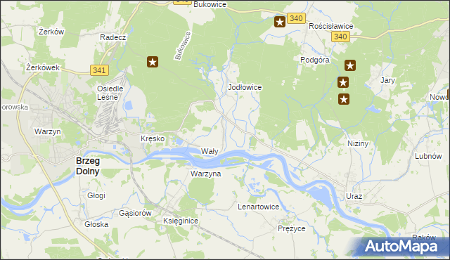 mapa Stary Dwór gmina Brzeg Dolny, Stary Dwór gmina Brzeg Dolny na mapie Targeo