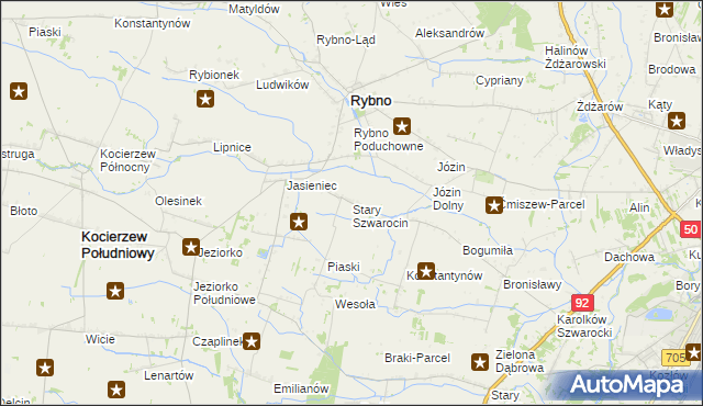 mapa Stary Szwarocin, Stary Szwarocin na mapie Targeo