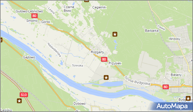 mapa Stary Toruń, Stary Toruń na mapie Targeo