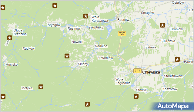 mapa Stefanków gmina Chlewiska, Stefanków gmina Chlewiska na mapie Targeo