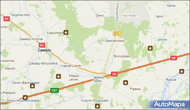 mapa Stelmachowo-Kolonia, Stelmachowo-Kolonia na mapie Targeo