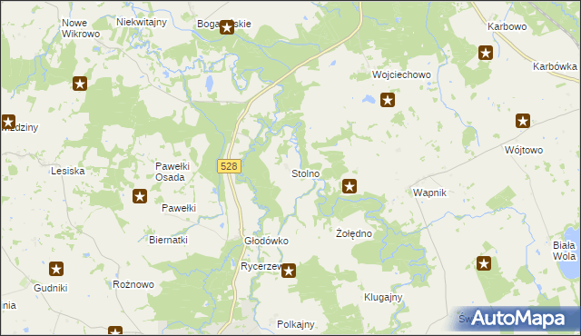 mapa Stolno gmina Miłakowo, Stolno gmina Miłakowo na mapie Targeo