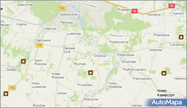 mapa Strobów, Strobów na mapie Targeo