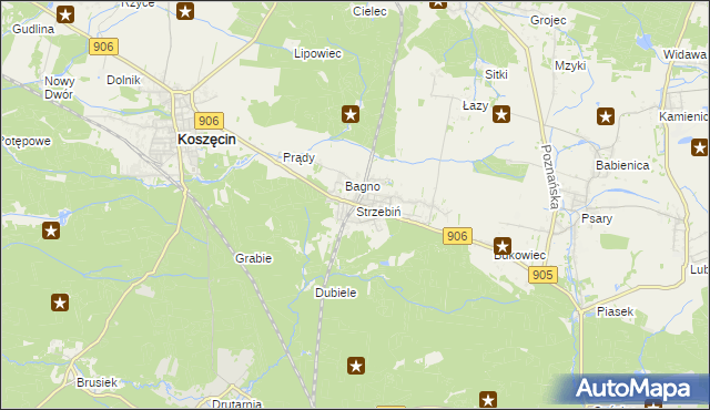 mapa Strzebiń, Strzebiń na mapie Targeo