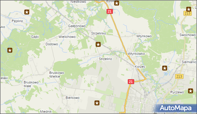 mapa Strzelino, Strzelino na mapie Targeo