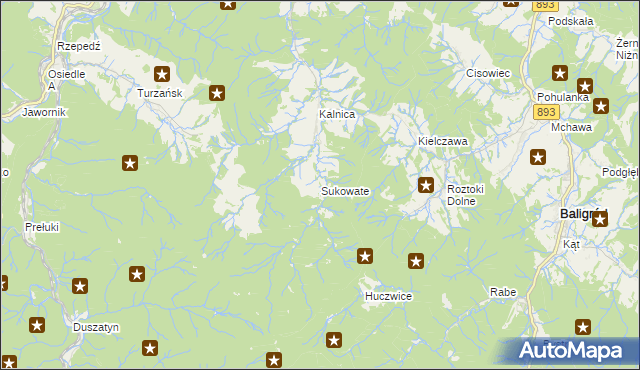 mapa Sukowate, Sukowate na mapie Targeo