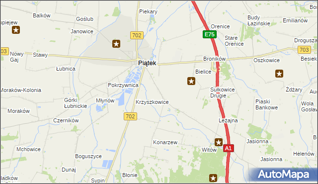 mapa Sułkowice Pierwsze, Sułkowice Pierwsze na mapie Targeo