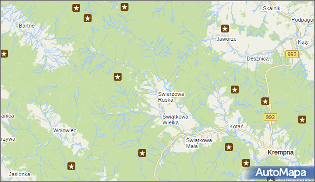 mapa Świerzowa Ruska, Świerzowa Ruska na mapie Targeo