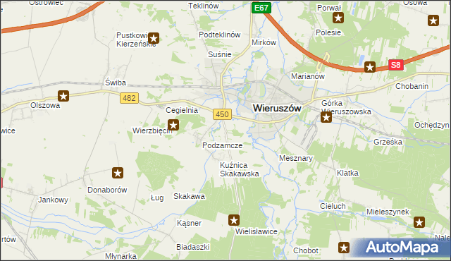 mapa Święty Roch gmina Wieruszów, Święty Roch gmina Wieruszów na mapie Targeo