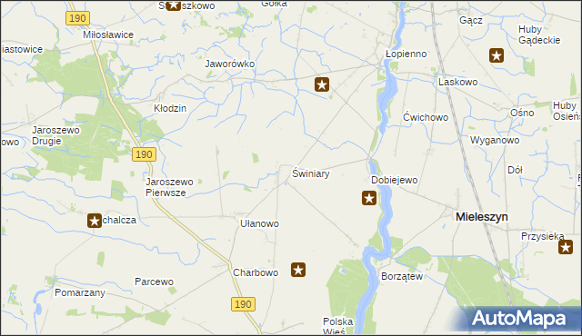 mapa Świniary gmina Kłecko, Świniary gmina Kłecko na mapie Targeo