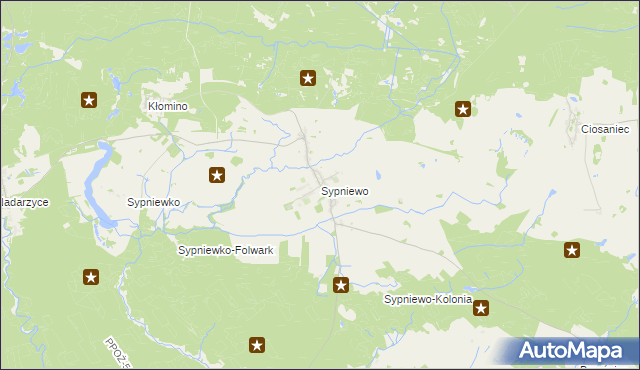 mapa Sypniewo gmina Jastrowie, Sypniewo gmina Jastrowie na mapie Targeo