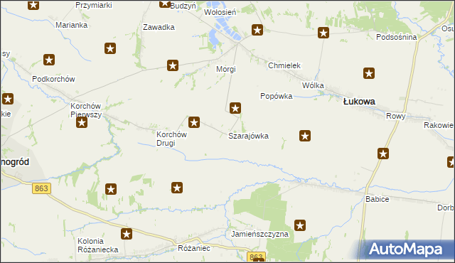 mapa Szarajówka, Szarajówka na mapie Targeo