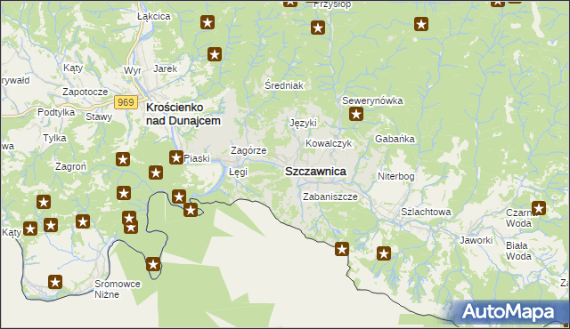 mapa Szczawnica, Szczawnica na mapie Targeo