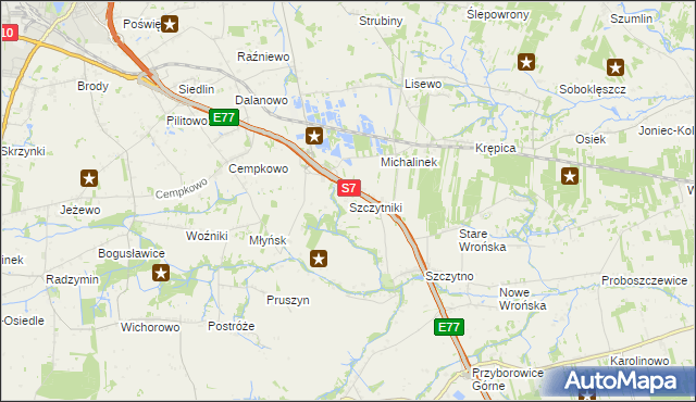 mapa Szczytniki gmina Załuski, Szczytniki gmina Załuski na mapie Targeo