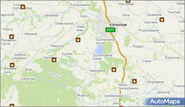 mapa Szymanowice Dolne, Szymanowice Dolne na mapie Targeo