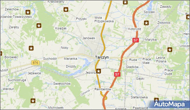 mapa Tarczyn powiat piaseczyński, Tarczyn powiat piaseczyński na mapie Targeo