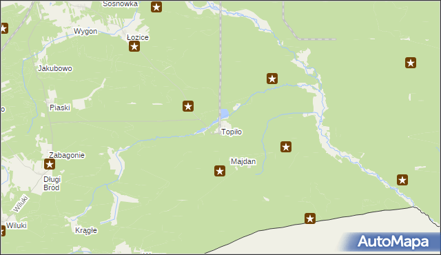 mapa Topiło, Topiło na mapie Targeo