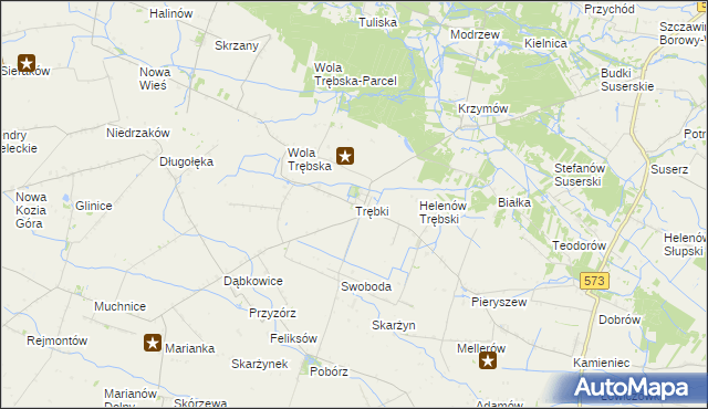 mapa Trębki, Trębki na mapie Targeo