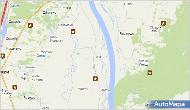 mapa Tryl, Tryl na mapie Targeo