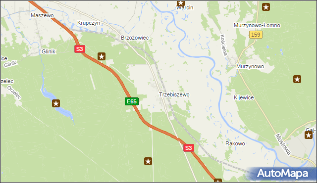 mapa Trzebiszewo, Trzebiszewo na mapie Targeo