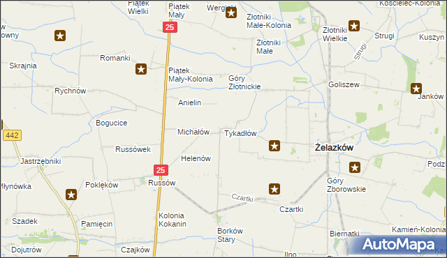 mapa Tykadłów, Tykadłów na mapie Targeo