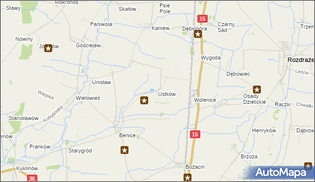mapa Ustków gmina Krotoszyn, Ustków gmina Krotoszyn na mapie Targeo