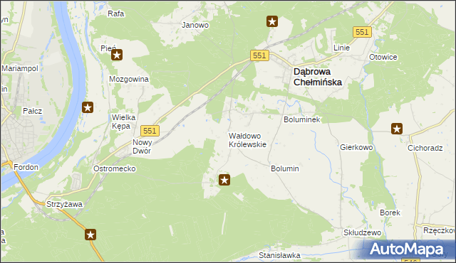 mapa Wałdowo Królewskie, Wałdowo Królewskie na mapie Targeo