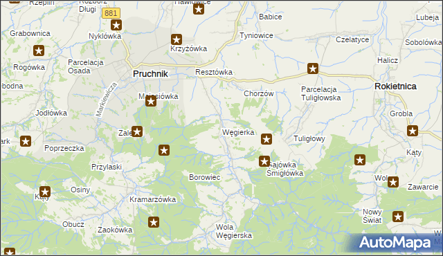 mapa Węgierka, Węgierka na mapie Targeo