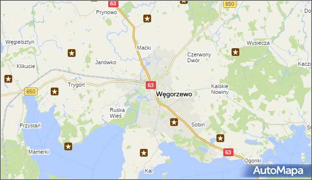 mapa Węgorzewo, Węgorzewo na mapie Targeo