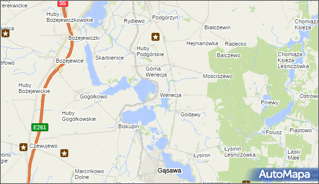 mapa Wenecja gmina Żnin, Wenecja gmina Żnin na mapie Targeo