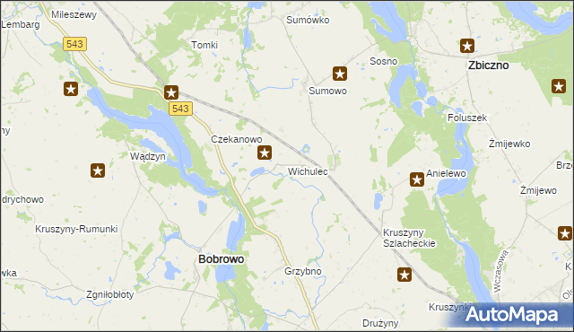 mapa Wichulec, Wichulec na mapie Targeo