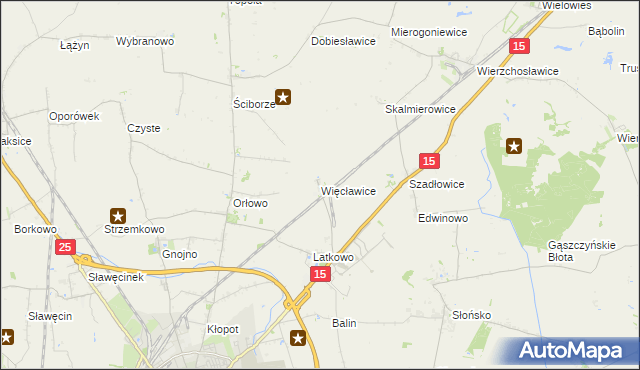 mapa Więcławice gmina Gniewkowo, Więcławice gmina Gniewkowo na mapie Targeo