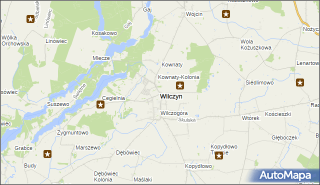 mapa Wilczyn powiat koniński, Wilczyn powiat koniński na mapie Targeo