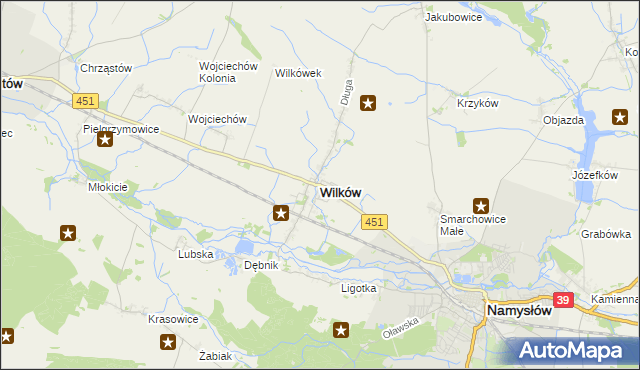 mapa Wilków powiat namysłowski, Wilków powiat namysłowski na mapie Targeo