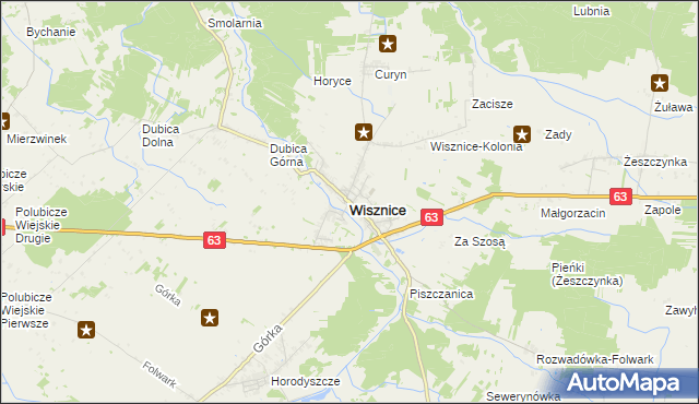 mapa Wisznice, Wisznice na mapie Targeo