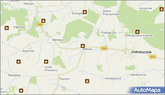 mapa Witków gmina Dołhobyczów, Witków gmina Dołhobyczów na mapie Targeo