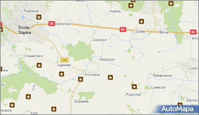 mapa Wojczyce, Wojczyce na mapie Targeo