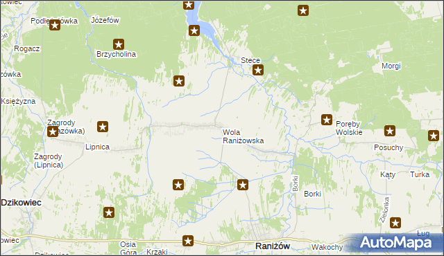 mapa Wola Raniżowska, Wola Raniżowska na mapie Targeo