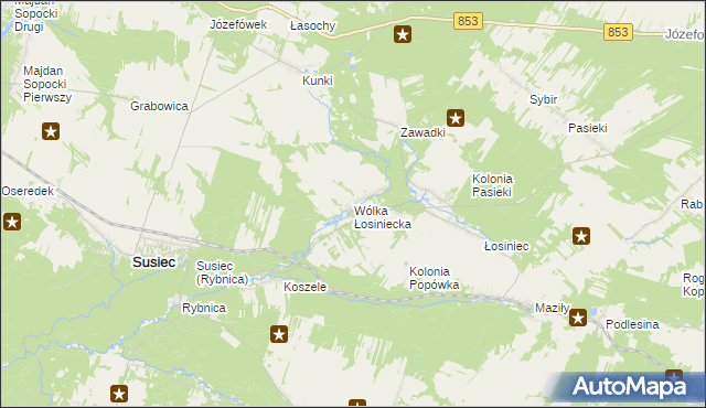 mapa Wólka Łosiniecka, Wólka Łosiniecka na mapie Targeo