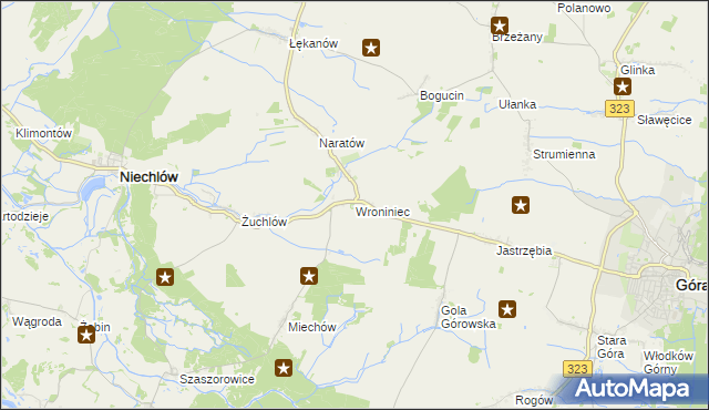 mapa Wroniniec, Wroniniec na mapie Targeo
