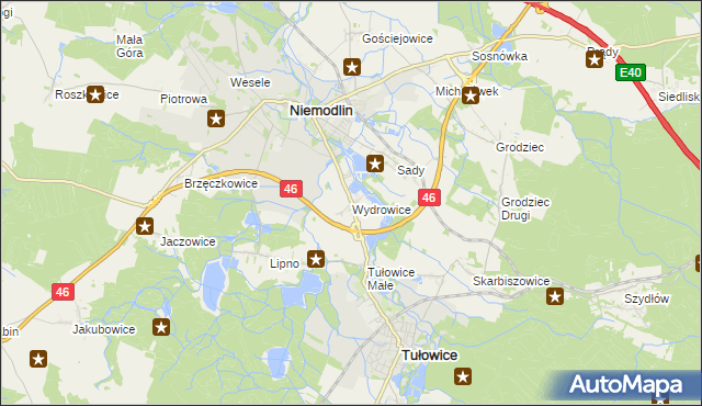 mapa Wydrowice gmina Niemodlin, Wydrowice gmina Niemodlin na mapie Targeo