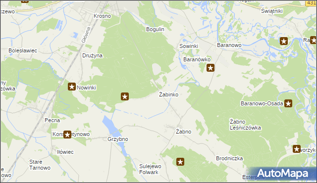 mapa Żabinko, Żabinko na mapie Targeo