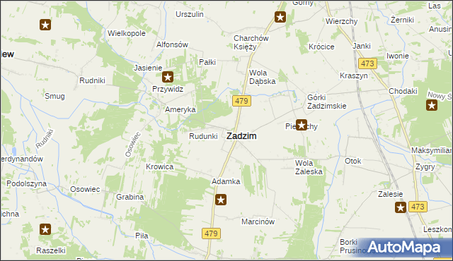 mapa Zadzim, Zadzim na mapie Targeo