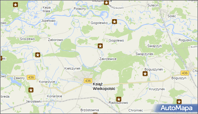 mapa Zakrzewice, Zakrzewice na mapie Targeo