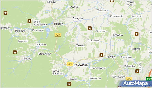 mapa Zaława, Zaława na mapie Targeo